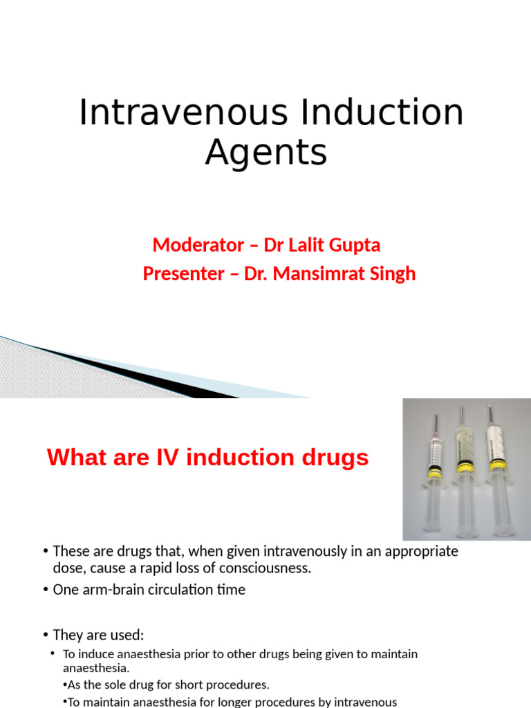 IV Induction Agents Overview and Properties | PDF | Benzodiazepine | Opioid