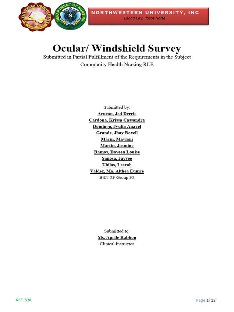 Windshield survey final pdf