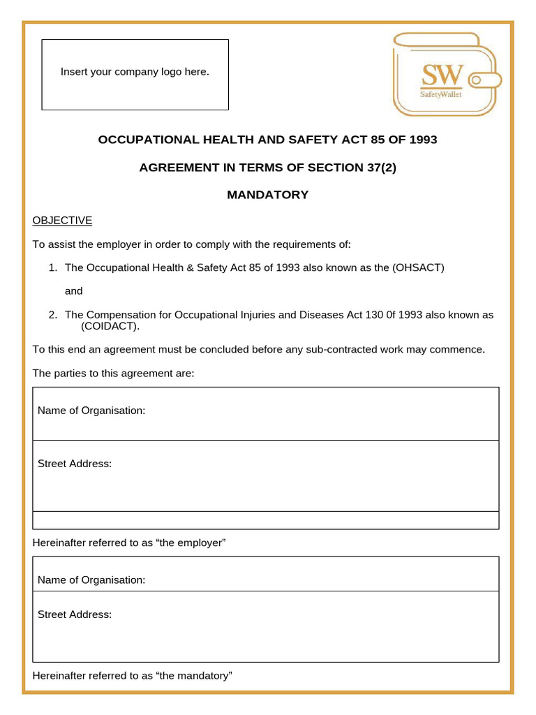 SW Section 37 2 Letter | PDF | Occupational Safety And Health | Employment