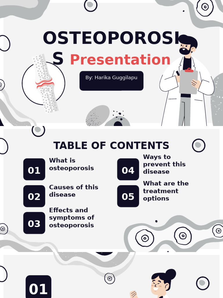 Osteoporosis Presentation - Harika Guggilapu | PDF | Osteoporosis | Bone