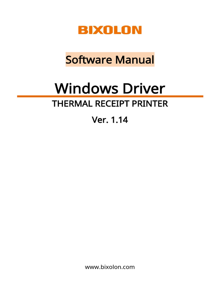 Manual POS Windows Driver ENG V1.14 | PDF | Microsoft Windows | Printer ...