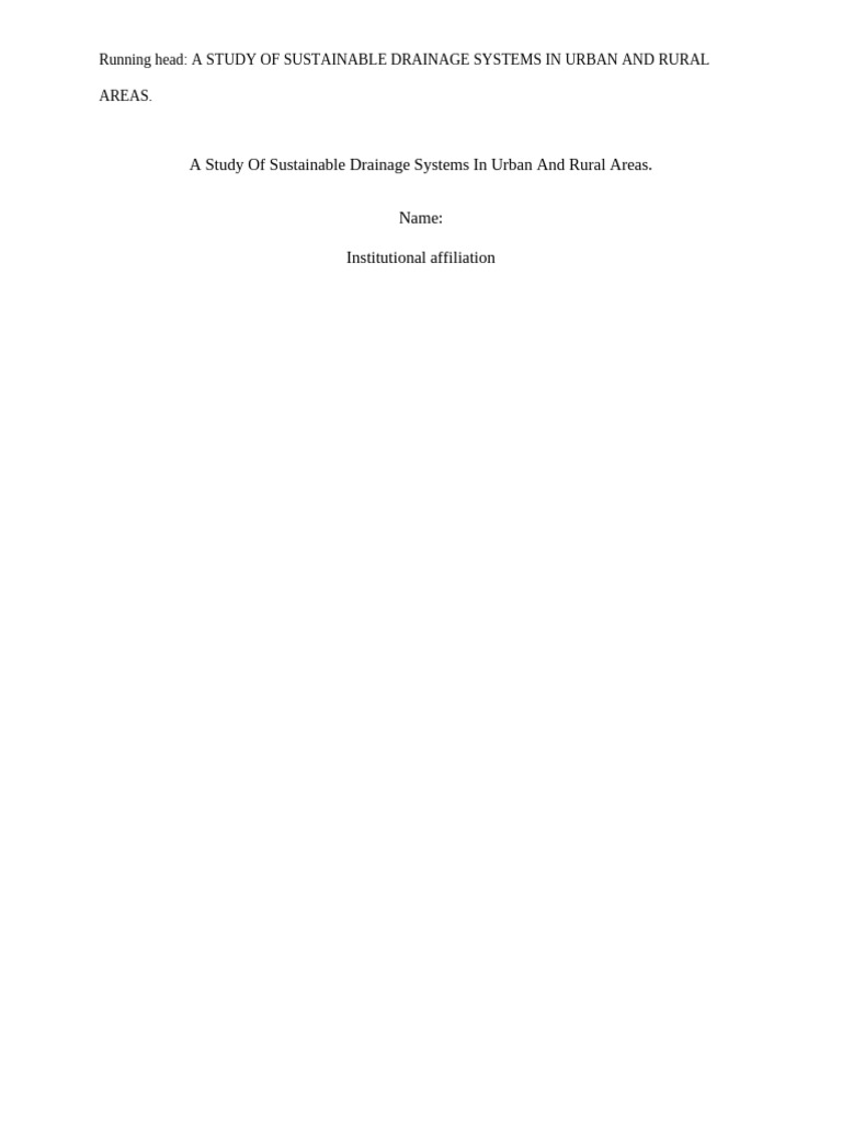 Sustainable Drainage Systems Study | PDF | Hydrology And Urban Planning ...