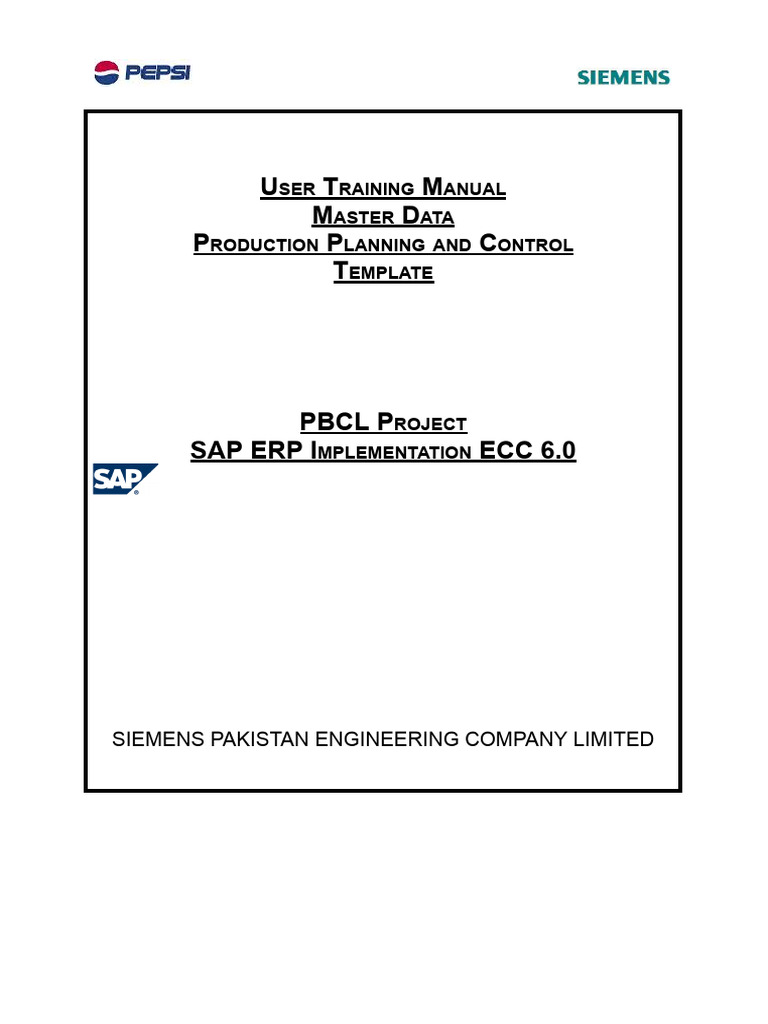 Sap Pp User Training Manual Pdf Software Engineering Software