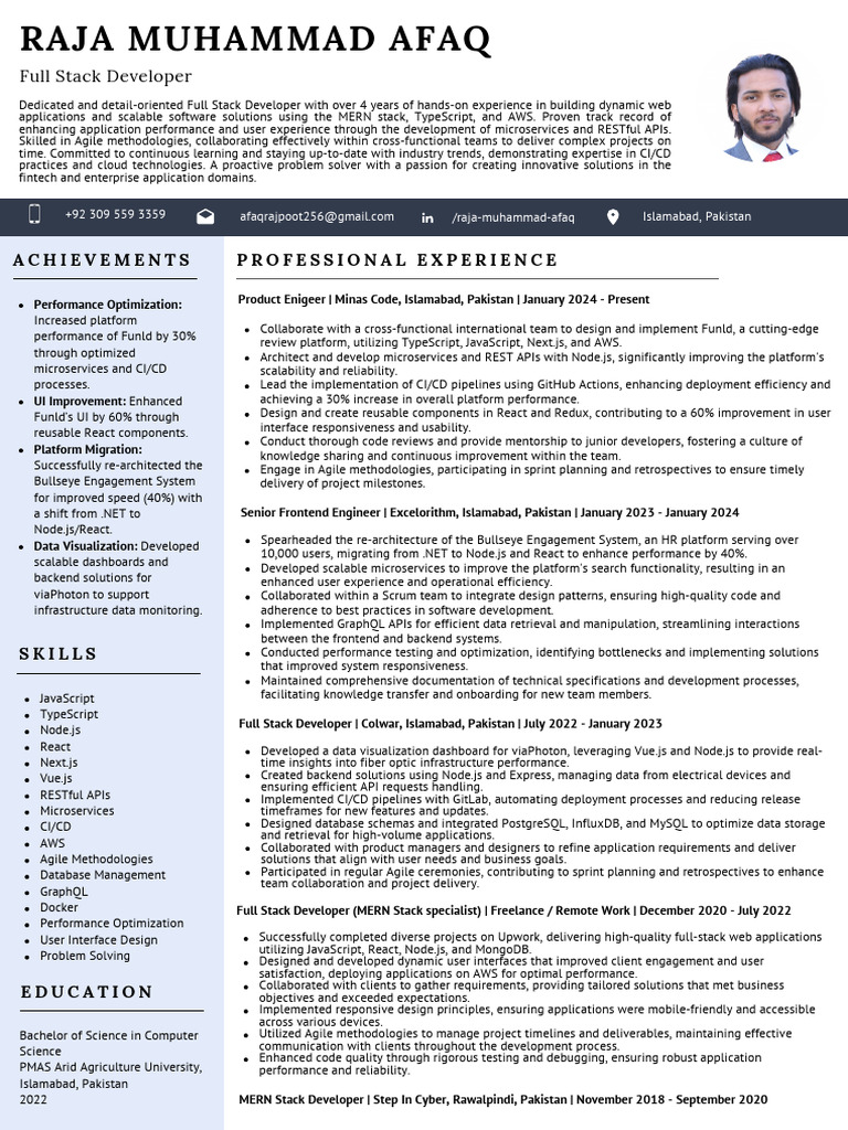 Full Stack Developer with MERN Expertise | PDF | Computer Science ...