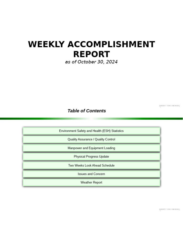 Progress Report Sample Pdf