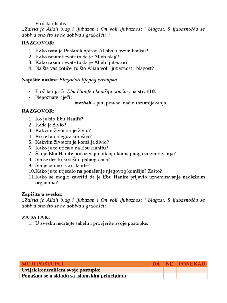 Blagodati Lijepog Postupka, Zadatak, Zadaća | PDF