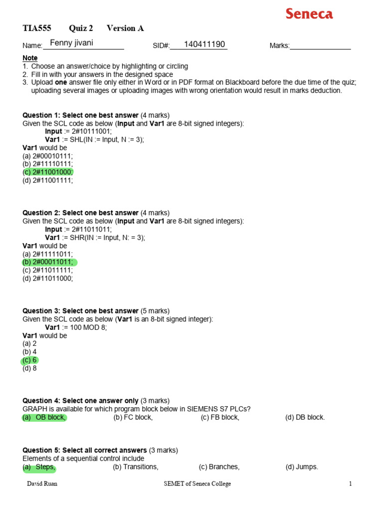TIA555_quiz2_2217-final | PDF | Question | Computer Engineering