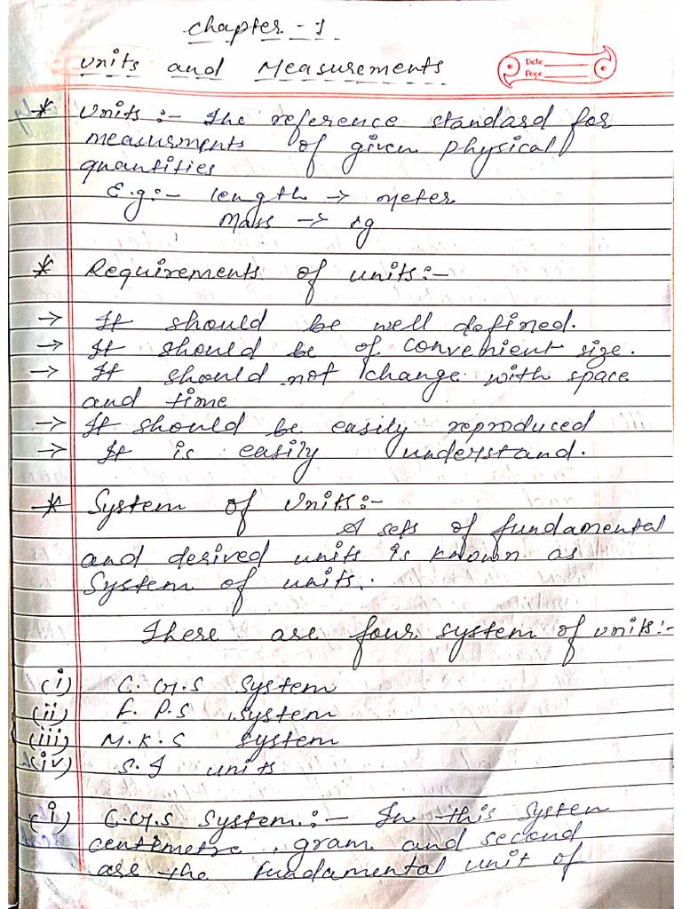 Physics Notes Chapter 1 and 2 | PDF