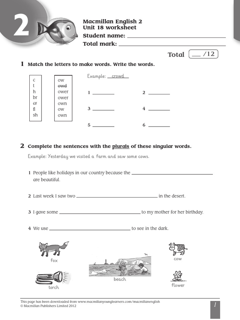 Grade 2 Unit 18 Worksheet Activities | PDF | Linguistic Morphology ...