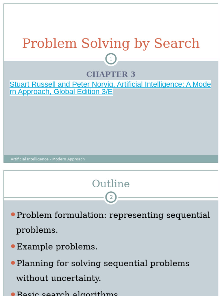 Lec02 Ai Chapter3 and 4 Problem Solving by Search Aima | PDF ...