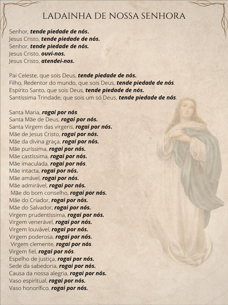 Ladainha do Imaculado Coração de Maria | PDF | Maria, mãe de Jesus ...