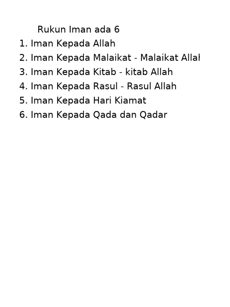 Rukun Iman | PDF