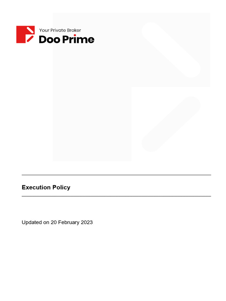 Doo Prime Order Execution Policy | PDF | Over The Counter (Finance ...