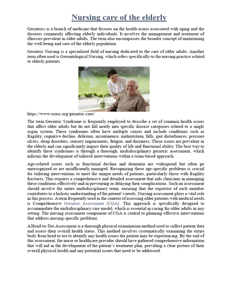 Elderly Care | PDF | Geriatrics | Thorax