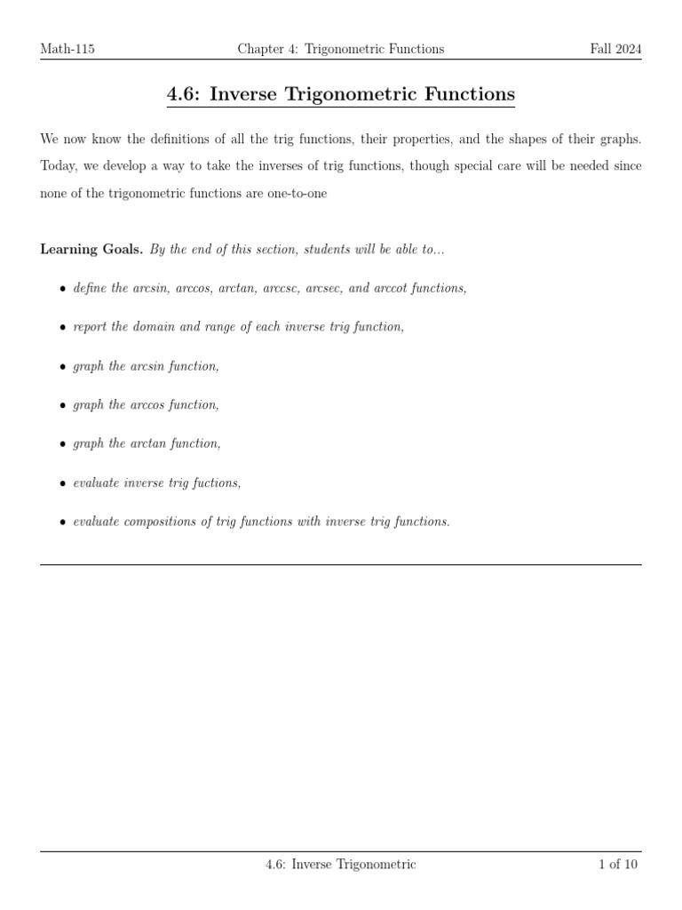 4.6 | PDF | Trigonometric Functions | Function (Mathematics)