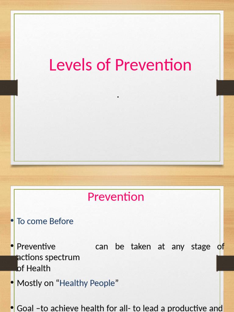 Understanding Levels of Health Prevention | PDF | Preventive Healthcare ...
