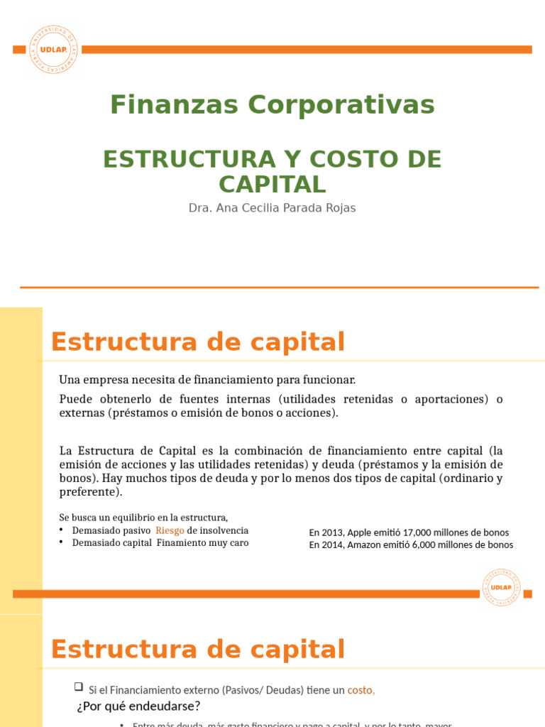 Estructura y Costo de Capital Empresarial | PDF | Compartir (Finanzas ...