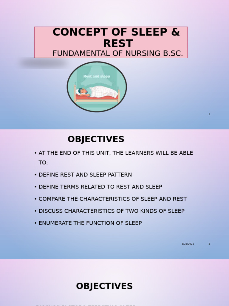 Concept of Sleep & Rest | PDF | Sleep | Insomnia