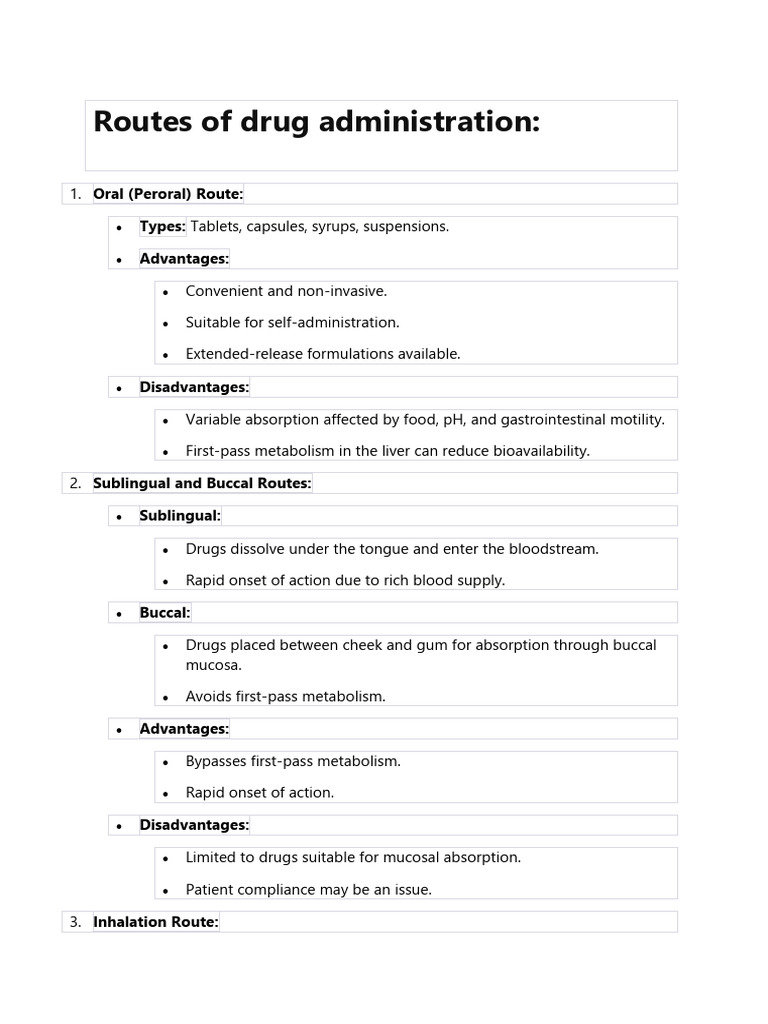 Routes of Drug Administration | PDF | Medicine | Medicinal Chemistry
