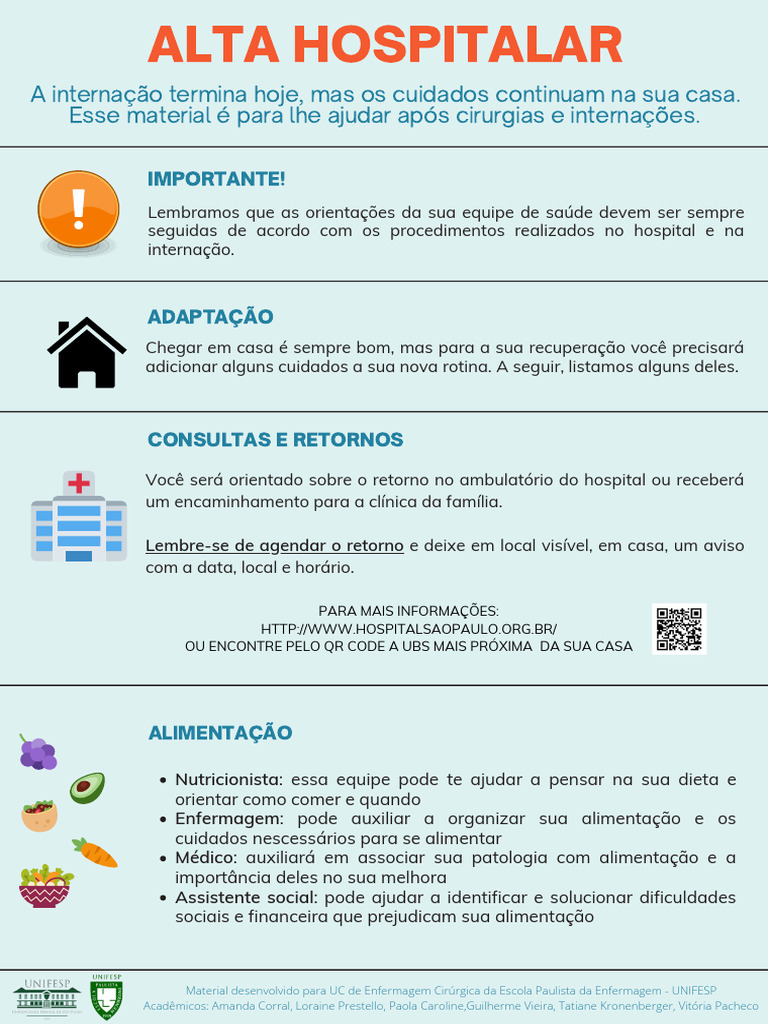 orientações gerais de alta hospitalar | PDF | Enfermagem | Hospital