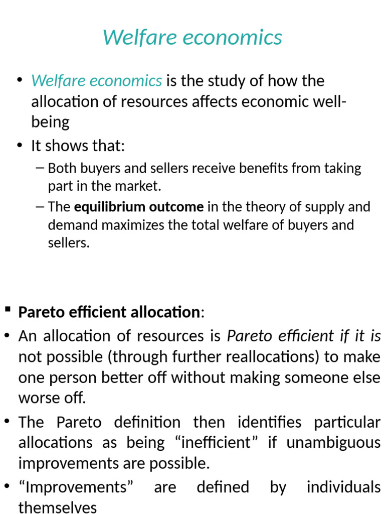 Welfare Economics and Efficiency, Property Right | PDF | Welfare ...