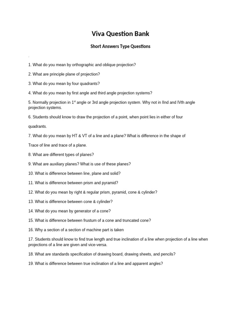 Eg Viva Question | PDF