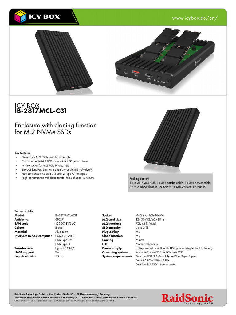 datasheet_IB-2817MCL-C31_e | PDF | Solid State Drive | Usb