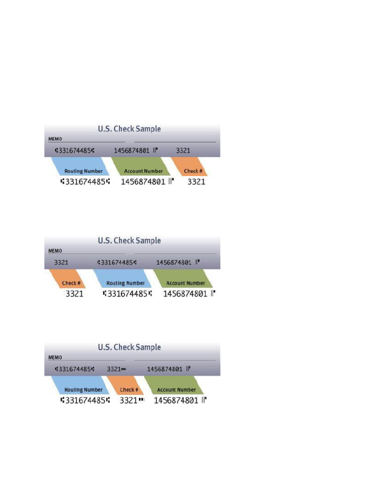 Bank Account, Routing Number and Check Number | PDF