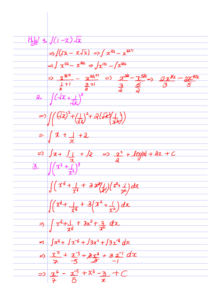 Integration H.W | PDF