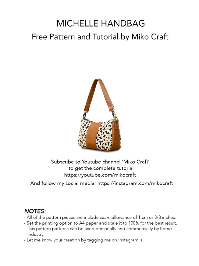 Michelle Handbag Free Pattern And Tutorial By Miko Craft Pdf