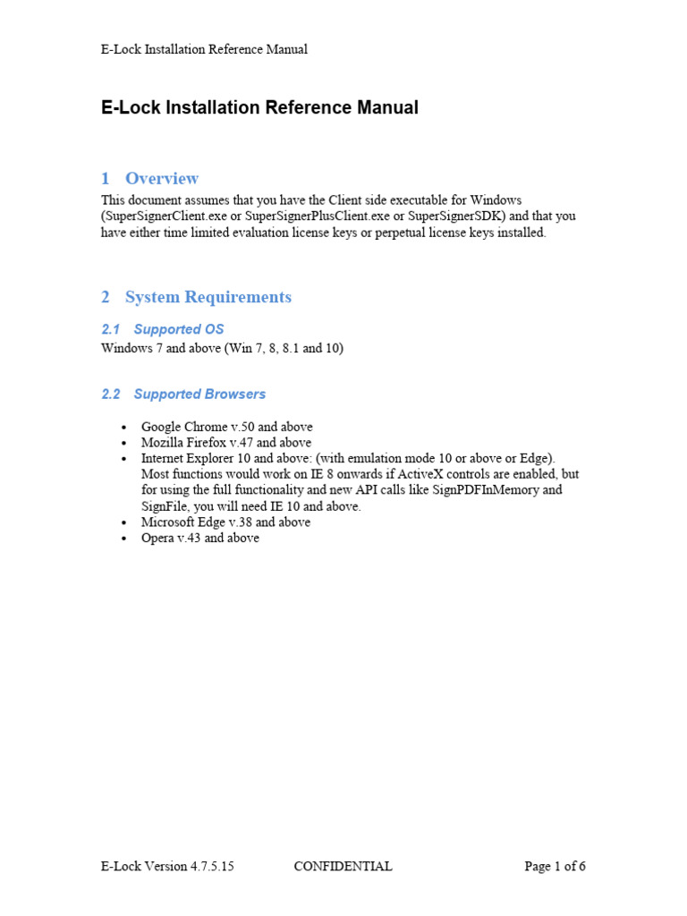 E-Lock Client Installation Guide | PDF | Installation (Computer ...