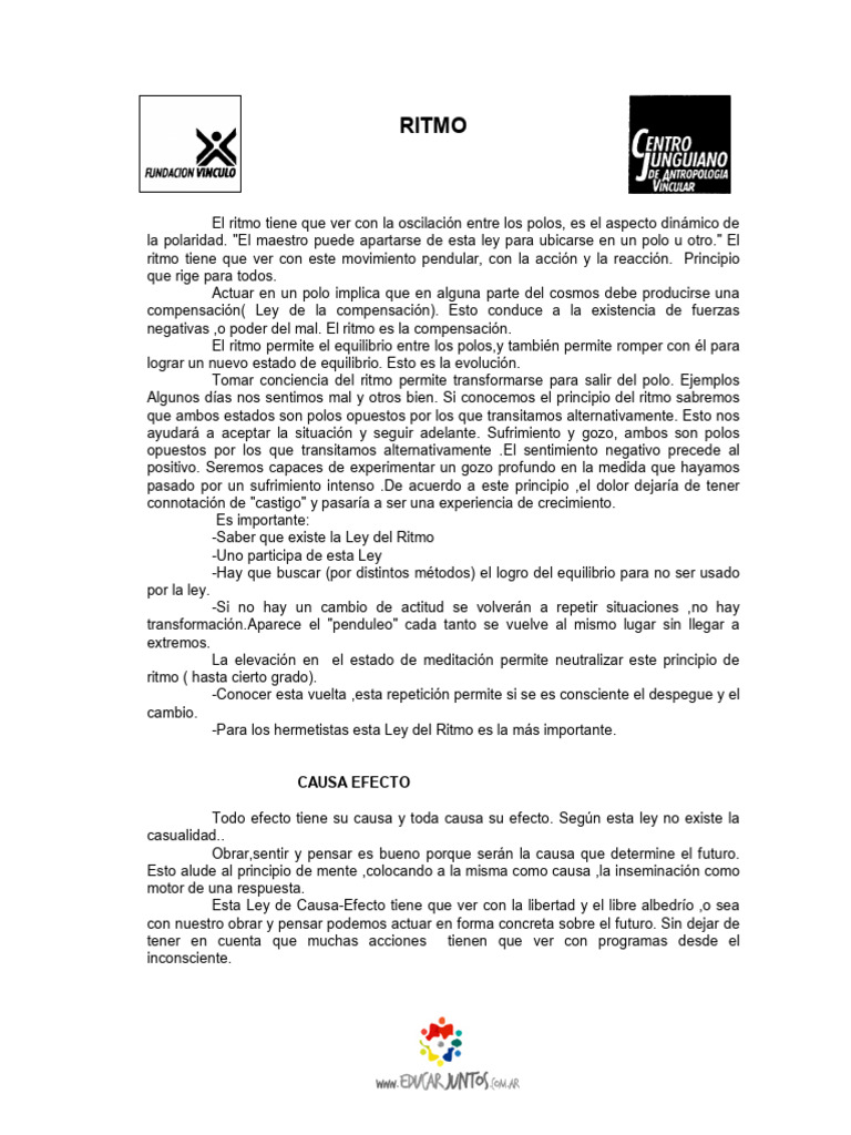 Ley del Ritmo y Causa-Efecto en la Vida | PDF | Sufrimiento | Pensamiento