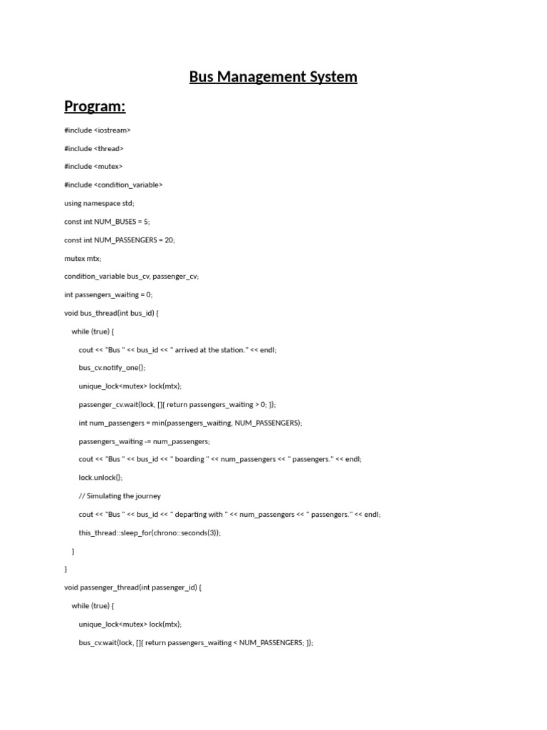 Bus Management System | PDF