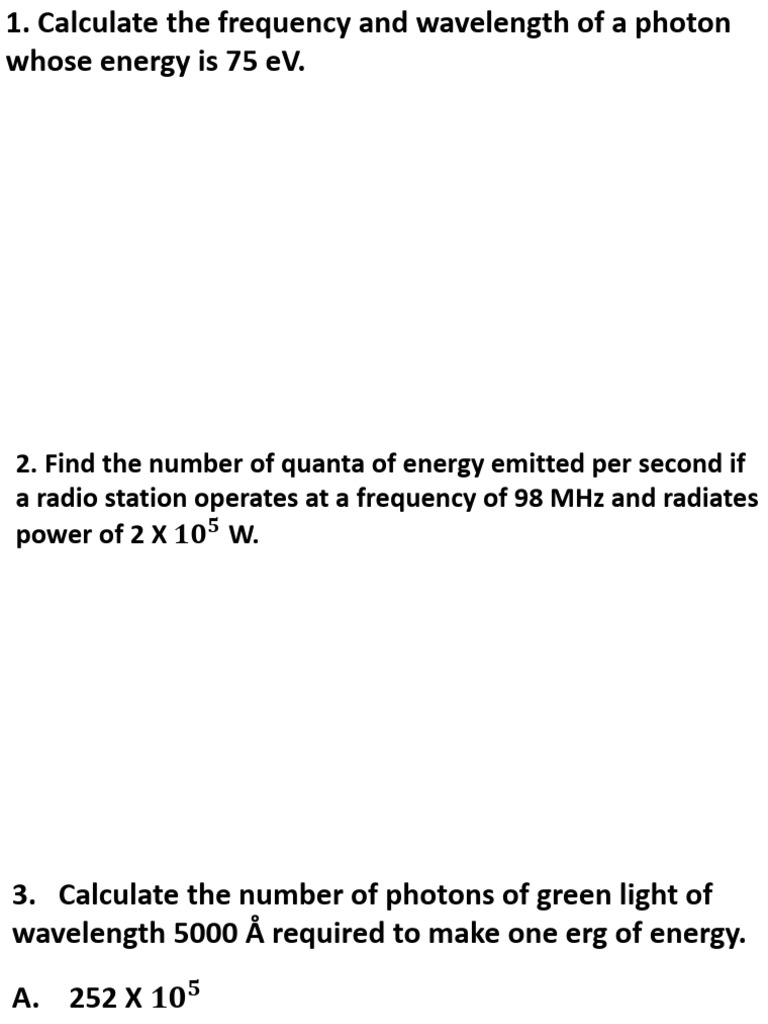 Photoelectric Effect Practice Problems | PDF | Photoelectric Effect ...