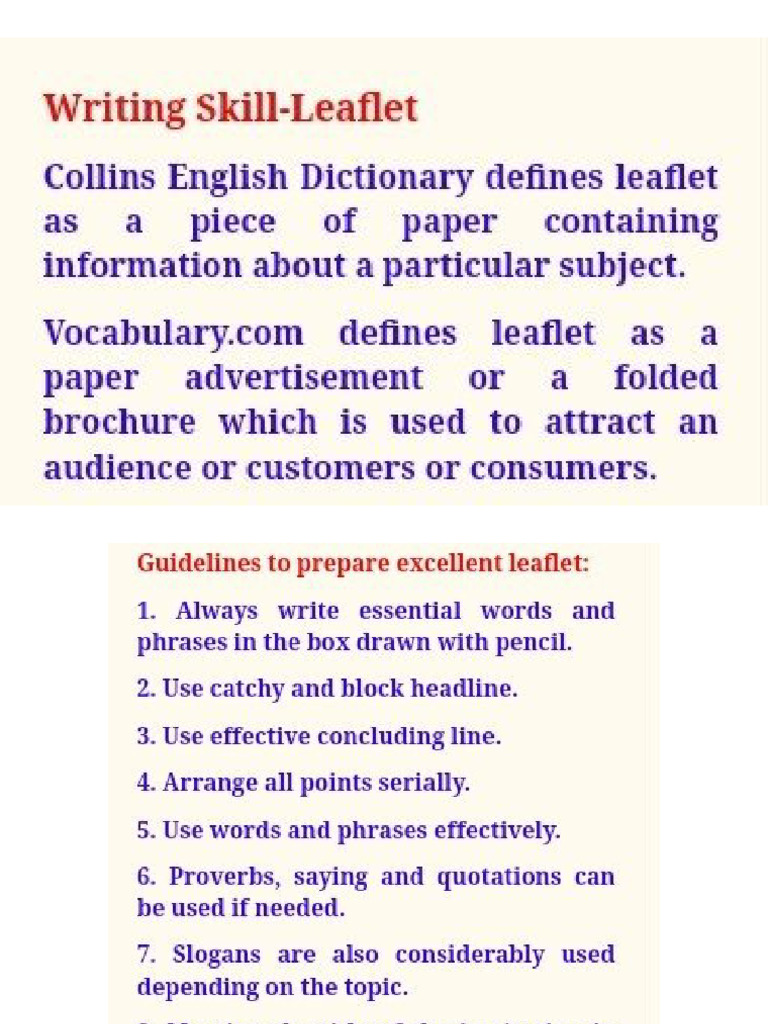 Leaflet Examples English