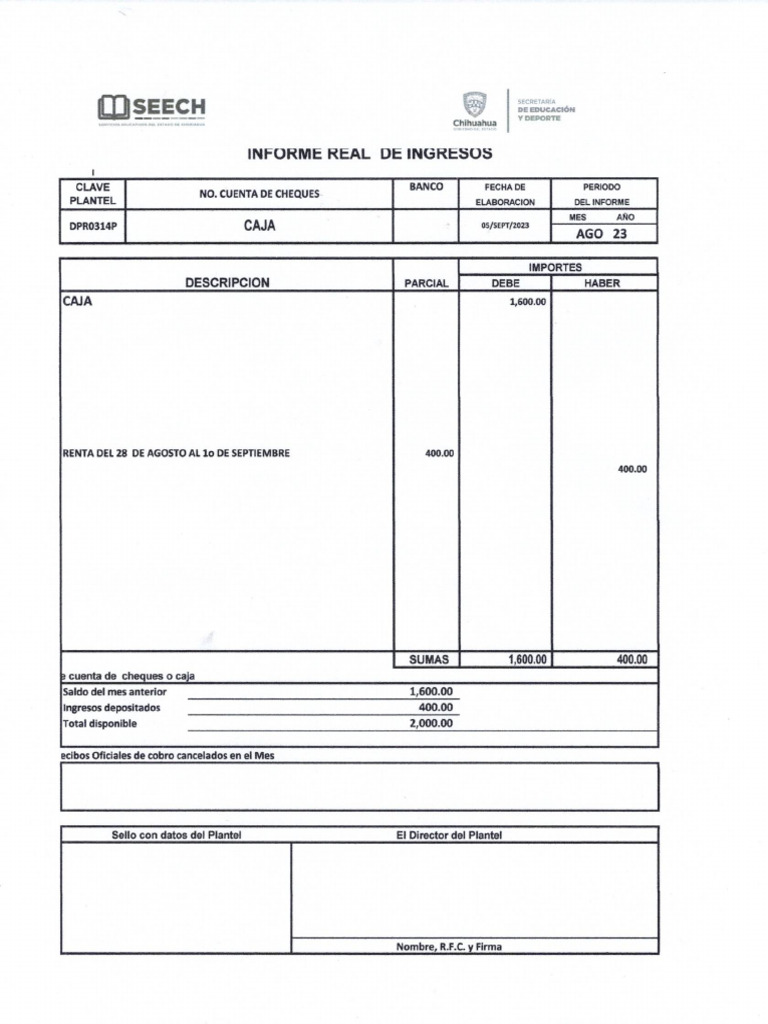 Formato de Ingresos | PDF