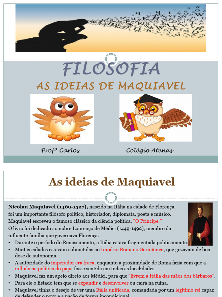 Ideias de Maquiavel sobre Política e Poder | PDF | Nicolau Maquiavel ...