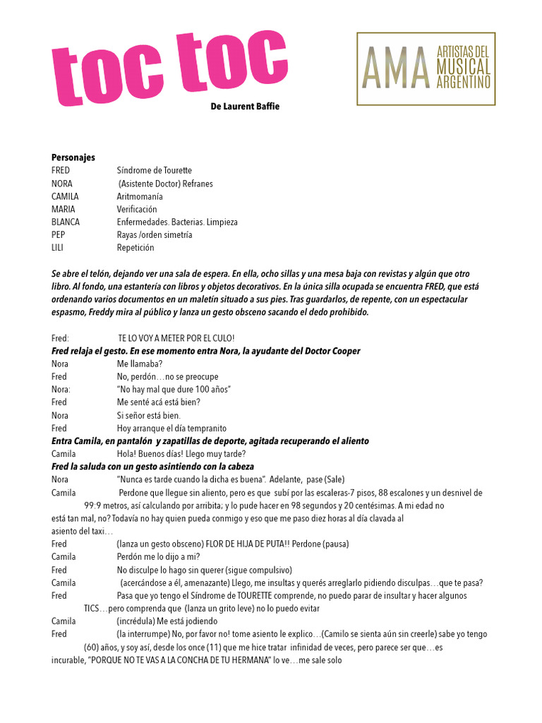 TOC TOC LIBRETO FINAL | PDF | Color | María, madre de Jesús