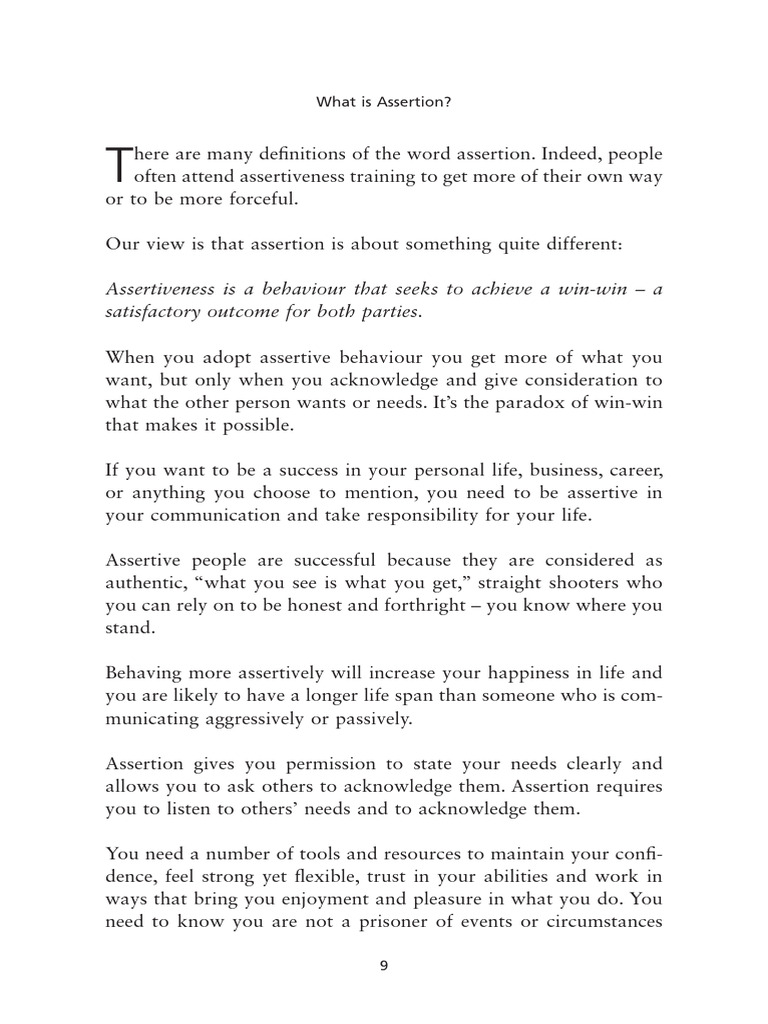 What Is Assertiveness Part 1 | PDF | Aggression | Menu