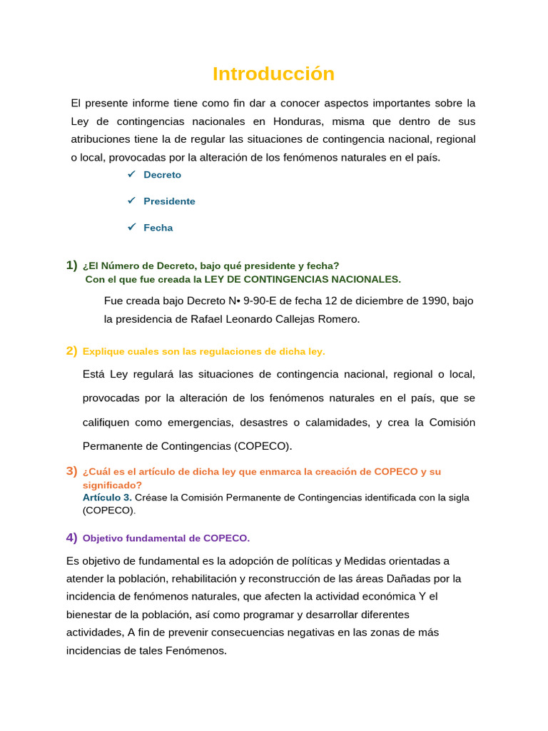 Funciones y significado de COPECO en Honduras | PDF | Honduras