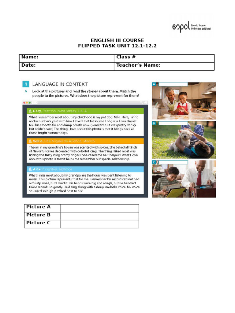 English III Flipped Task Unit 12.1-12.2 | PDF