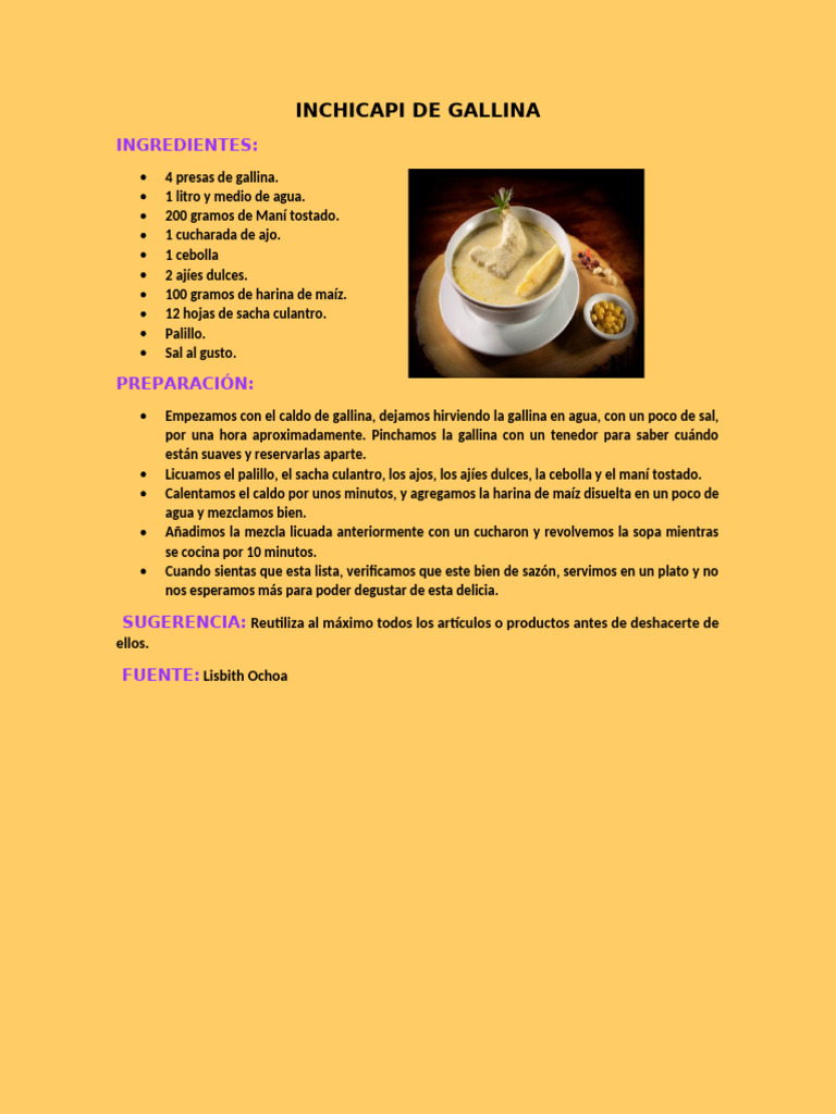 Inchicapi de Gallina | PDF
