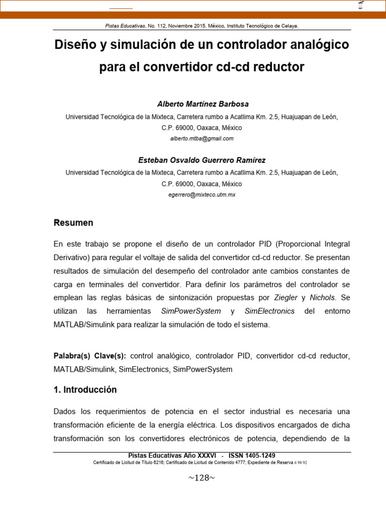 Controlador PID para Convertidor CD-CD | PDF | Resistor | Red eléctrica