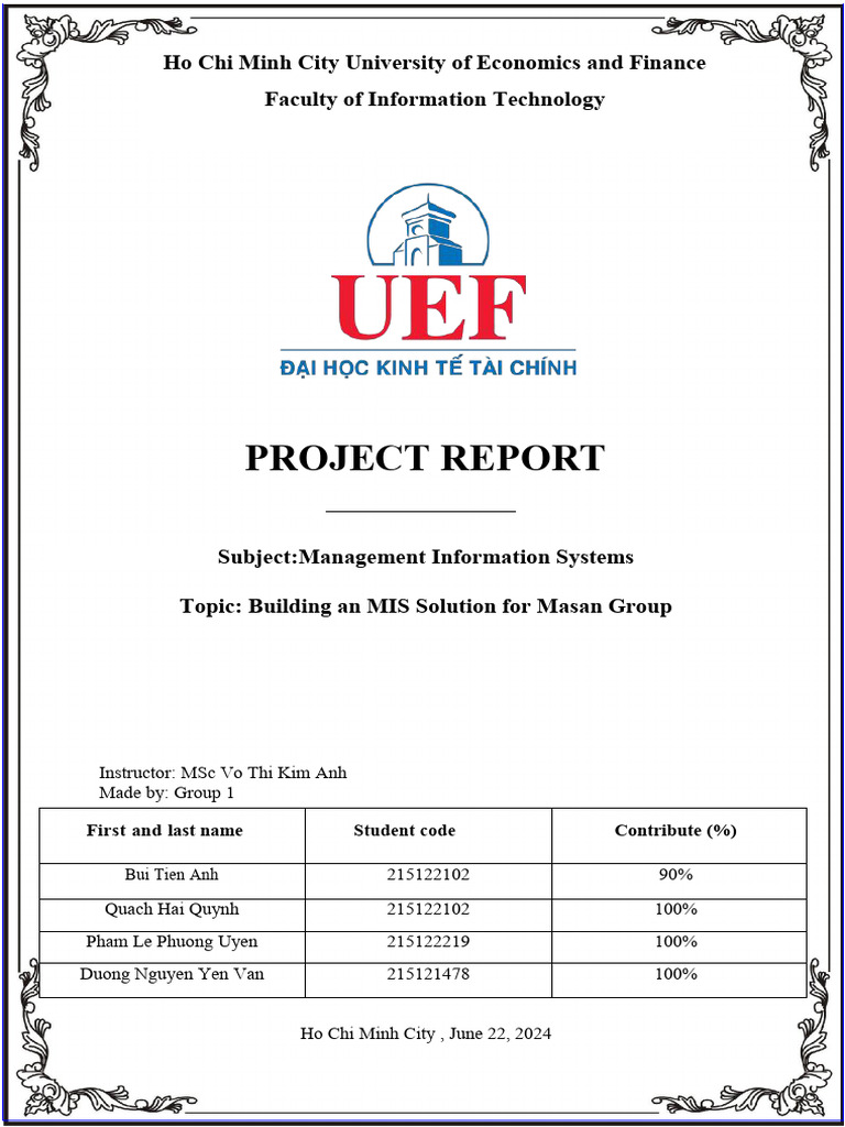 MIS Solution for Masan Group Project Report | PDF | Water Pollution ...