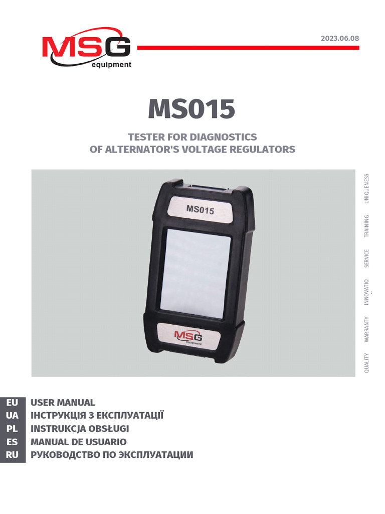230608 MS015 User Manual Multi | PDF | Touchscreen | Waste