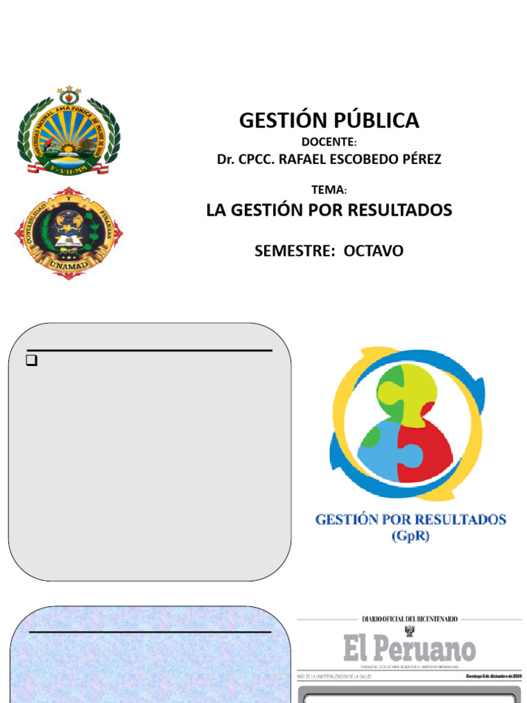 Gestión por Resultados en Finanzas | PDF