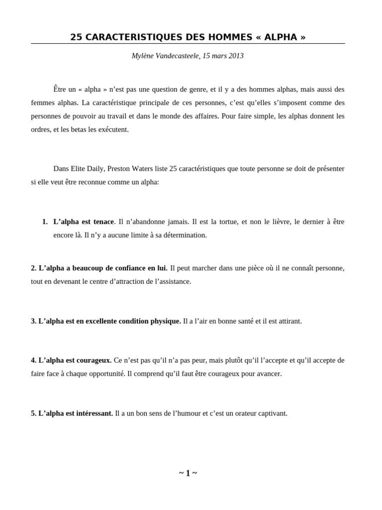 Hommes Alpha | PDF