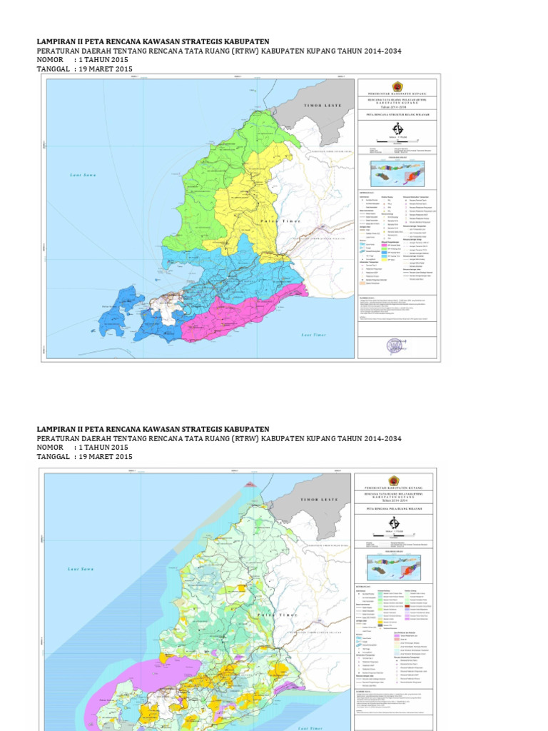 Peta RTRW Kabupaten Kupang 2014-2034 | PDF