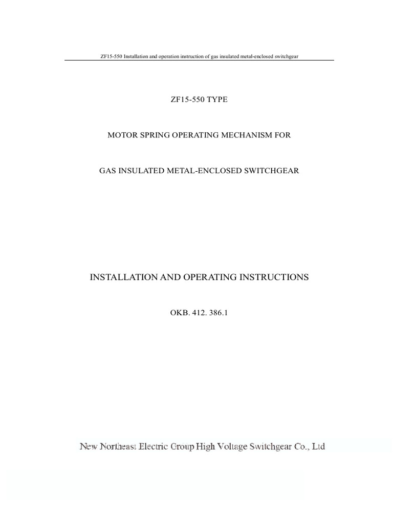 Switchgear Installation Guide | PDF | High Voltage | Electrical Engineering