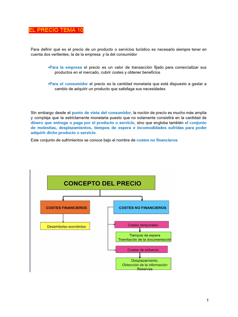 Precio en Turismo: Estrategias y Factores | PDF | Precios | Mercado ...
